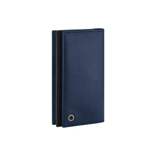 BVLGARI Телячья кожа Кошелек Большой Мужской Морской синий