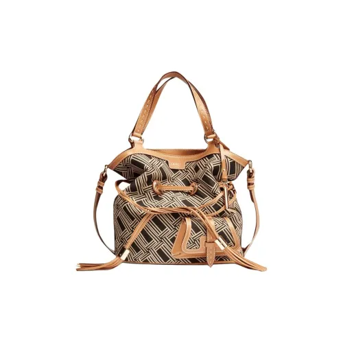 LANCEL Корова Кожа Ведрообразная Сумка Сумка через плечо Средняя Женская Коричневая и Черная