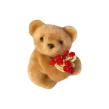 Розовый, медведь, коричневый, подвеска