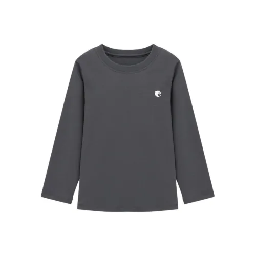 Euv Длинный рукав Т-рубашка Базовый слой Осенний Минималистский стиль Однотонный Детский