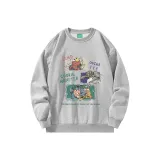 Свитшот серого цвета с флисовой подкладкой и круглым вырезом