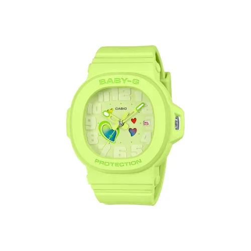 CASIO BGA 10 Collection Кварцевый механизм Смольный ремешок Часы Детский Зеленый циферблат