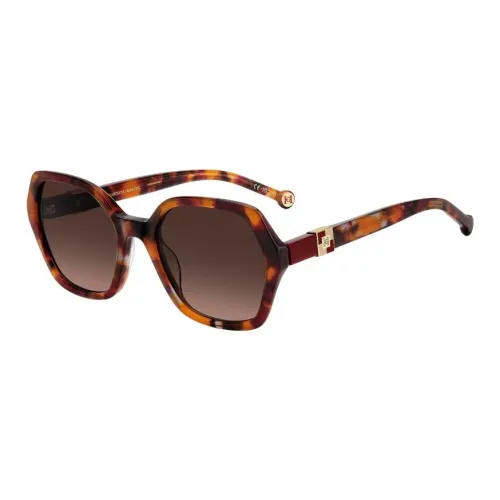 CarolinaHerrera. Ацетат нерегулярная форма солнцезащитные очки женские черепаховый цвет