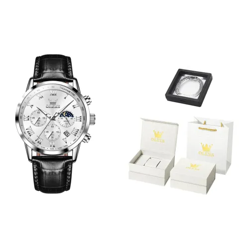 OLEVS Wisdom Series Кварцевый механизм ПУ (полиуретан) Ремешок Часы Мужские Черный циферблат