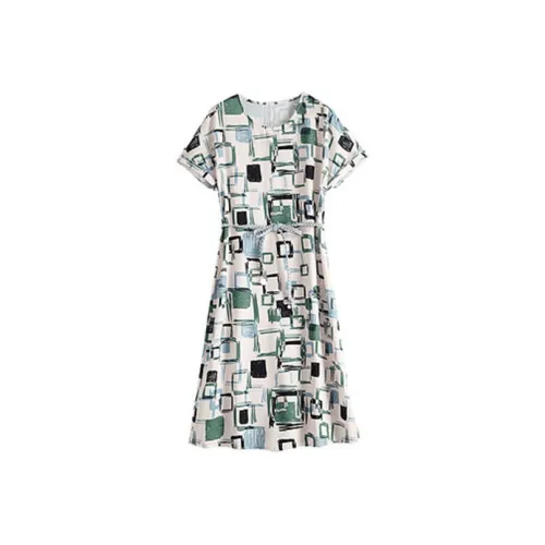 SLLSKY Короткий рукав Платье Женское
