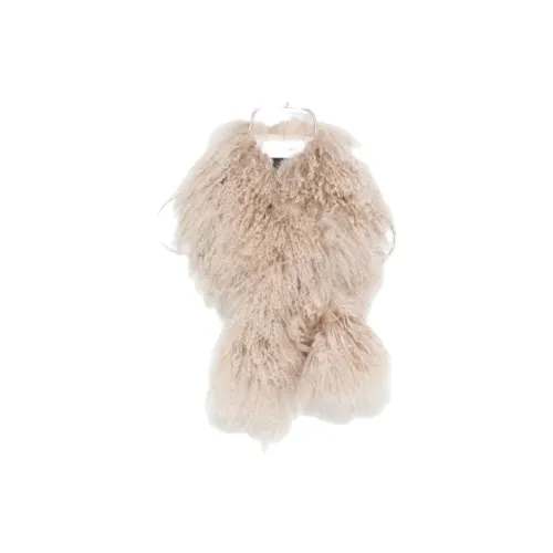 Yves Salomon Шелковые Вязаные Шарфы Женские Экрю