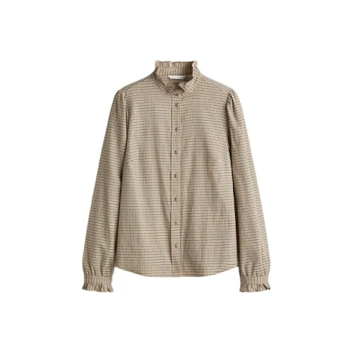 H M Бежевые Клетчатые Женские Рубашки