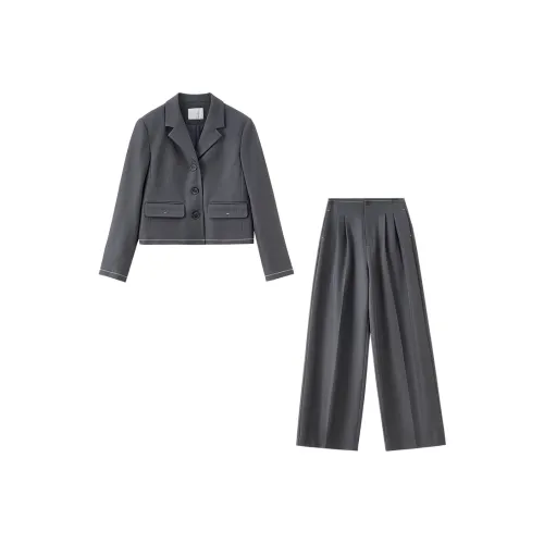 SENTUBILA Dark Gray Women's Casual Suits SENTUBILA Темно-серый женский повседневный костюм