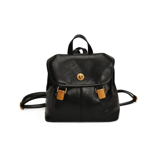 Meow In The Grass ПУ (полиуретан) Рюкзак Стандартный Женский Черный Кофейный Коричневый