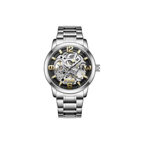 FILA Наручные часы Механический механизм Стальной ремешок Черный циферблат Мужские часы