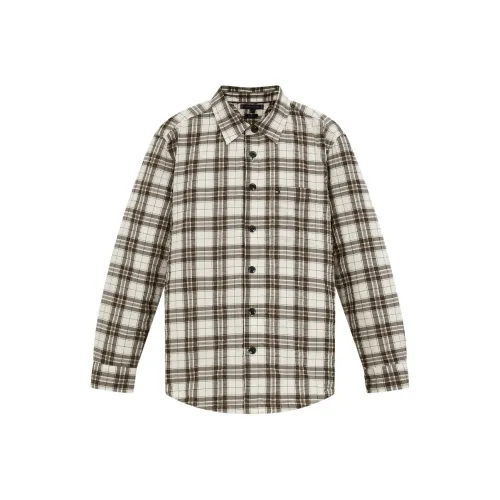 Tommy Hilfiger Коричнево-белая клетка Цветочный 0M7 Мужские Рубашки