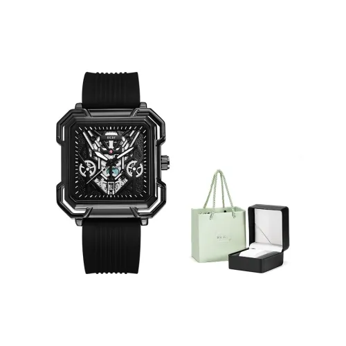 RERF Кварцевый механизм Мужские часы Черный циферблат