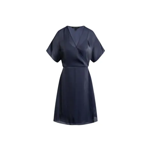 ARMANI EXCHANGEAE SS24 Короткое платье с короткими рукавами женское темно-синий