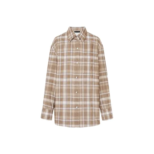 MO CO Хаки Клетка Женские Рубашки