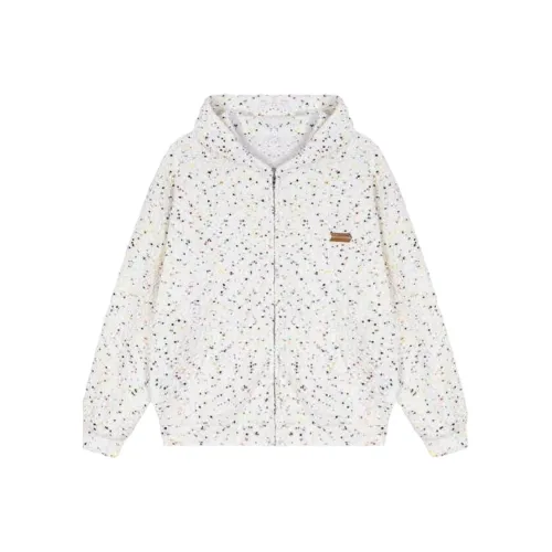 Wooden Rabbit Мужская одежда Casual Sports Свободный крой Американский Ice Cream Разноцветные точки Hoodie Zippers Кардиган Мужской