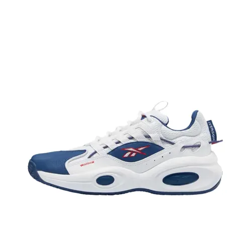 Reebok Solution MID Топ Винтажные Баскетбольные Кроссовки Мужские Белые Синие