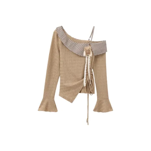 IUNOP Осенний Нерегулярный Шнур Длинный Длинный Рукав Топ Женский