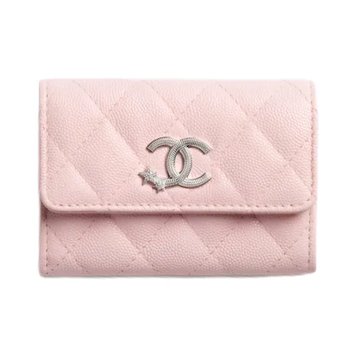 Chanel Коровья кожа Держатель для карт Женский Светло-розовый Красный