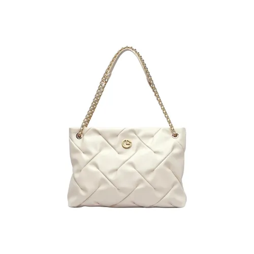 GOLDLION Сумка через плечо из коровьей кожи большая женская экрю черный