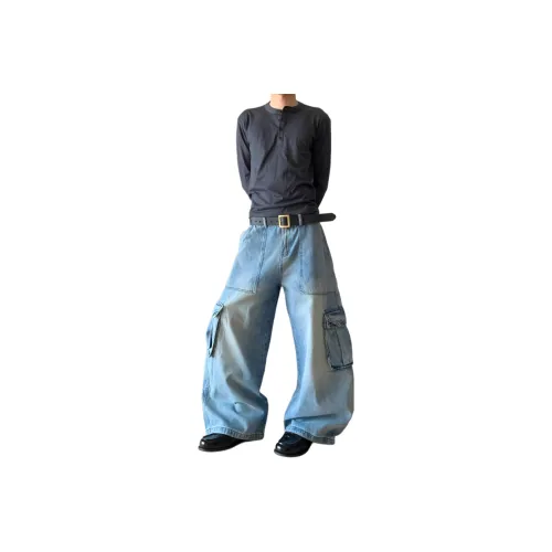 YGHOME OFFICIAL Синий Унисекс Джинсы