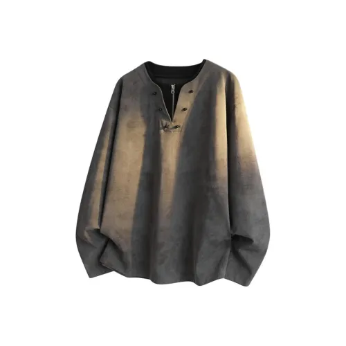 FRLMK Осенний American Luxury Streetwear V-образный вырез Mock Двухкомпонентный Tie Dye Длинный рукав T-рубашка Унисекс