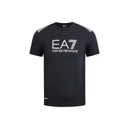 Emporio Armani EA7 SS24 T Рубашка Мужская Морской Синий