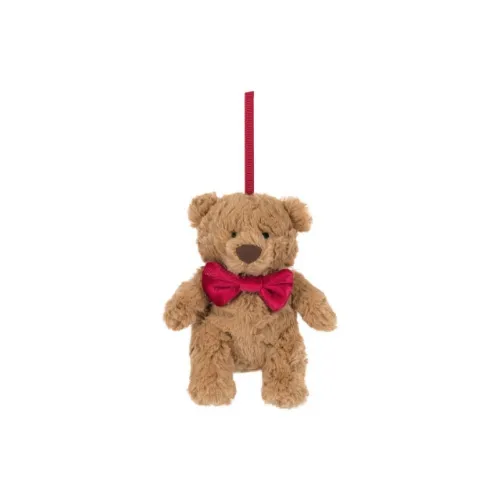 JELLYCAT Christmas Series Barcelona Bear Деревянное украшение Плюшевая подвеска 11 см Высота в сидячем положении