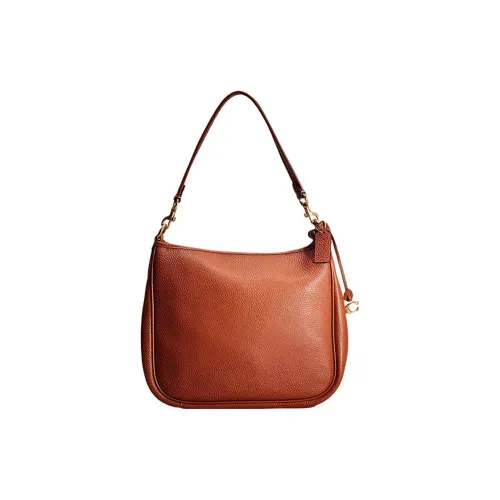 COACH Cary Пескоструйная кожа Портативная Сумка через плечо Сумка на плечо Женская Оранжевая