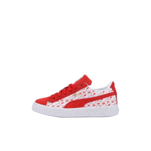 Hello Kitty X PUMA Suede Classic Low Топ Детские Скейтбординги Красно-белый Детские Возраст 3-7 лет