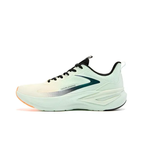 QIAODAN Cloud Brocade Беговые кроссовки Низкий Топ Бежевый Зеленый Мужской