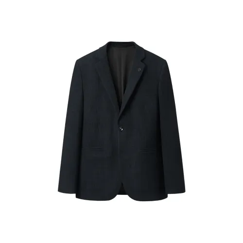 HLA Темно-синий Синий Полосы D0 Мужской Деловой Костюм