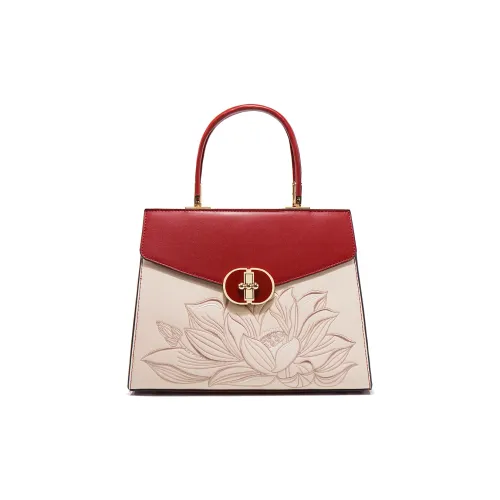 SMILE FOCUS ПУ (полиуретан) Сумка Женская Циан-Лотос Красный Белый