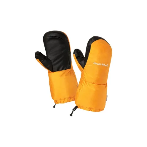 MONTBELL 20 Деньер Полный Матовый Нейлоновая Ткань Перчатки Унисекс Желтый