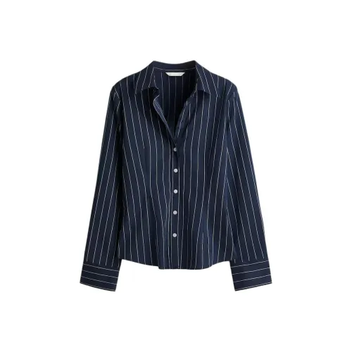 H M Морской синий Полоска Женские Рубашки