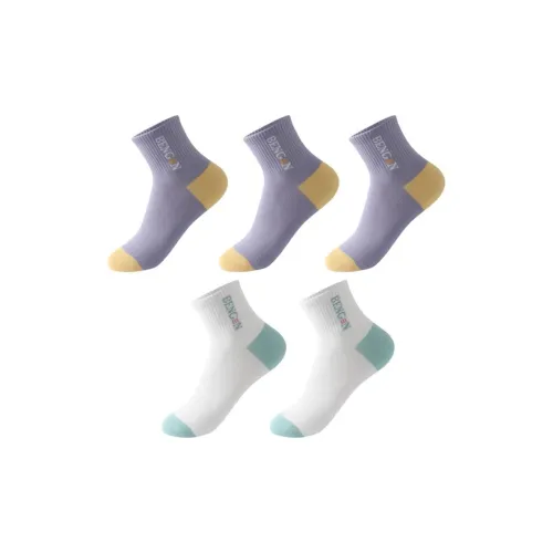 MAXDAVID THREE Фиолетовый Два Белый Женские MID Носки до икры