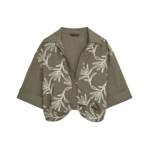 ZARA Khaki Женские Рубашки