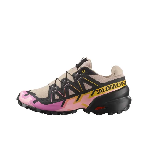 SALOMON Speedcross 6 Беговые кроссовки Женские Черный Коричневый Розовый