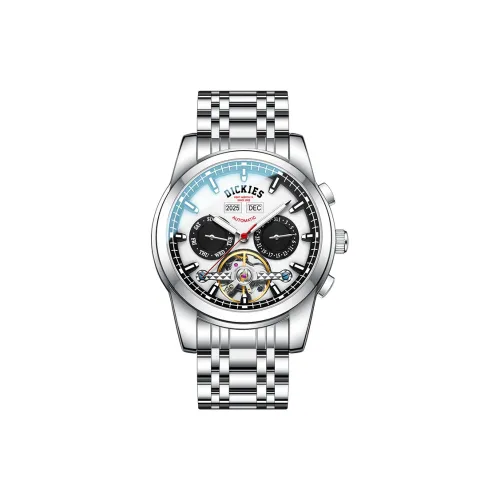 Dickies Механические часы стальной ремешок белый циферблат унисекс