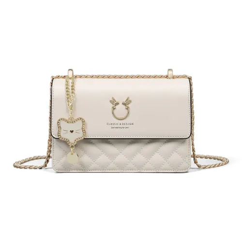 PT'SON Сумка через плечо из коровьей кожи с синтетической кожей стандартная женская цвет экрю