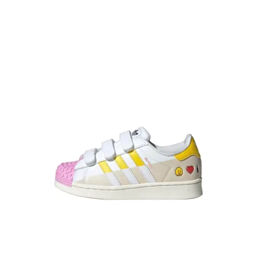 Adidas Originals SUPERSTAR LOW Топ для детей Скейтбординг Бежевый для детей 3-7 лет