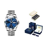 Стальной браслет, натуральный, синий