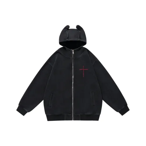 NANSHI Выцветший Черный Унисекс Свитшоты