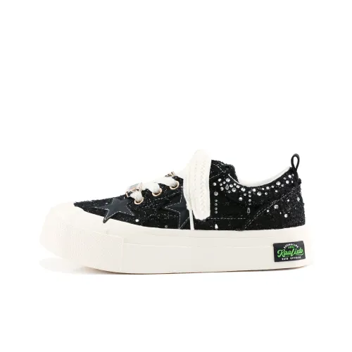 KONG x KAALIXTO Устойчивые к истиранию Низкие кеды Унисекс Черные