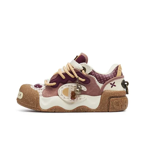 Champion Удача и богатство С наполнителем Голова Обувь AutoSkate V1 Баланс Низкий Топ Кроссовки для скейтбординга Женские Кунжутно-коричневый Преппи Красный