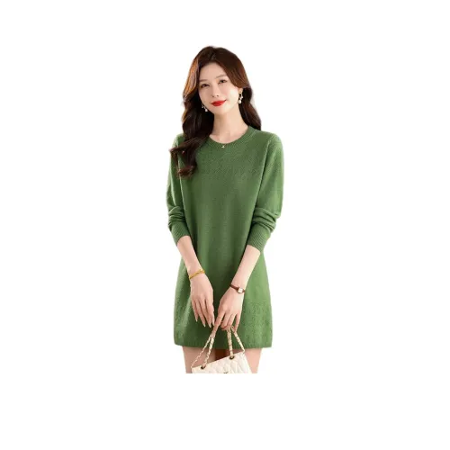 MJ Осенний Длинный Длинный Рукав Платье Женское