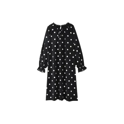 QINJING Черные Женские Ночные сорочки