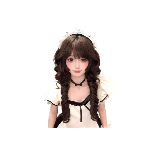 YOUXI [Little Bear Nanie] Перука Японский стиль Jellyfish Roll Princess Полная парик Высокая температура Пряженые длинные кудрявые волосы