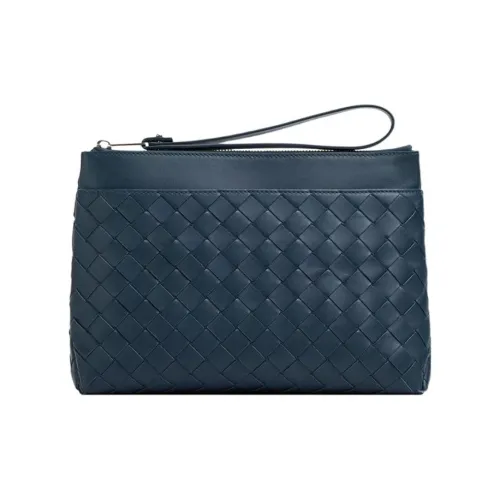 Bottega Veneta Телячья кожа Клатч Мужской Темно-синий