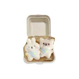 Котенок Еда + Кролик Кукла Украшение - Пищащий + Гамбургер Коробка