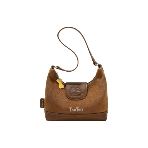TOUTOU Maltese Collaboration Ткань Сумка через плечо Стандартная Женская Шоколадный Коричневый